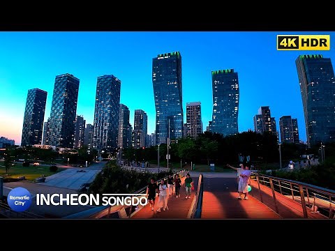 [4K] Seoul-Incheon Songdo City Walking Tour - Futuristic City Near Seoul In Korea [60fps]