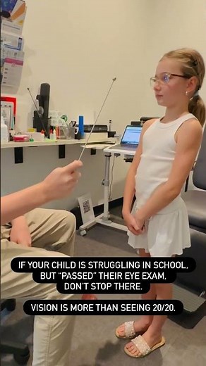 A full functional vision evaluation looks at tracking, focusing, eye teaming, and visual processing.