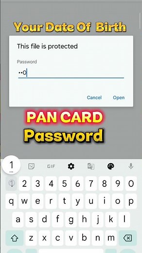 How To Open E Pan Card Pdf Password | How to open pan card pdf file #shortvideo