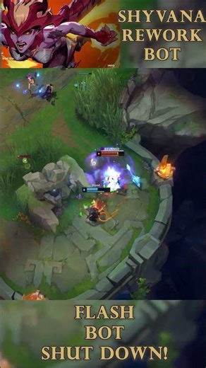 SHYVANA 1v2 BOT — BASIC ABILITIES TAKE THEM BOT | League of Legends #LoL #Shorts