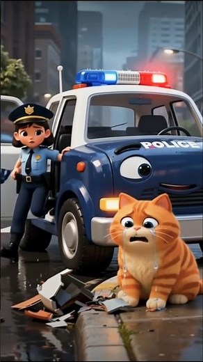 😹 Cat Cop’s Worst Day Turns Into the Best Surprise Ever! | Funny Cat story #shorts #cat #funny #cute