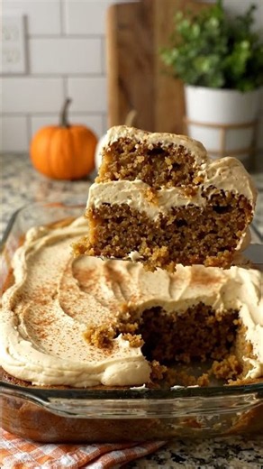 🎃🍰 Pumpkin Spice Cake with Cream Cheese Frosting 🍂✨