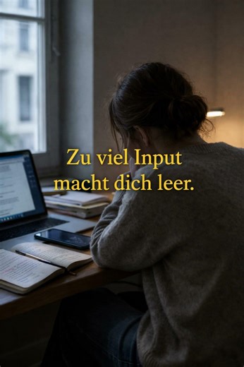 Zu viel Input macht dich leer. Dein System ist längst zu voll.