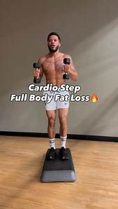 12K views · 1K reactions | Cardio Step Full Body Fat Loss Workout‼️ Light Dumbbells Required (5-10 Pounds)✅ Remember To Achieve The Best Results U Must Have A Good Diet For Quicker Results✅ Share & Save✅ #cardio #fullbodyworkout #fatloss #weightloss #fatburningworkout #exercise #motivation #fitness #getfit #personaltrainer #reels #explore #viral | Quinton Jackson | Facebook