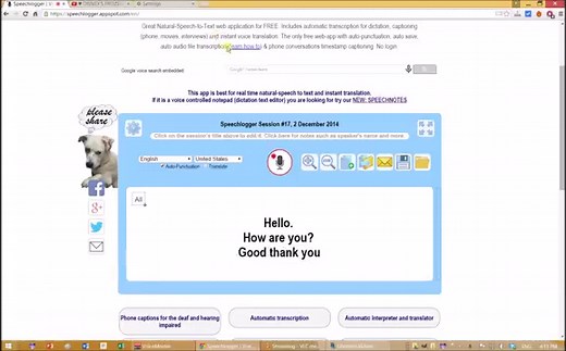 Spracherkennung und Sprachübersetzungs Software
