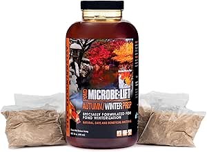MICROBE-LIFT AUTPREP Autumn and Winter Prep Seasonal Conditioner for Ponds and Outdoor Water Gardens, OK for Live Koi Fish, Plants, and Decor, 32 Ounce Liquid and 4 2-Ounce Packets