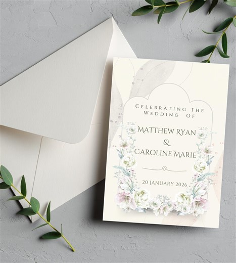 Wedding Program Template Editable Canva | Wedding Itinerary Template, Wedding Timeline Infographic, Modern Wedding Keepsake - Etsy