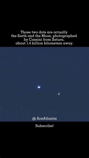 THOSE 2 DOTS ARE EARTH & MOON, CAPTURED BY CASSINI FROM SATURN 1.4B KM AWAY #spacepicture #astropics