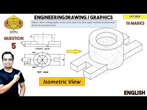 SPPU | Pune University | Oct 2023 | Engineering Graphics | PYQ | Q5 | Isometric View