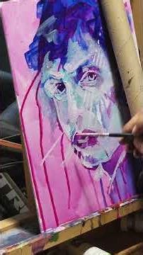 portrait time-lapse in acrylics