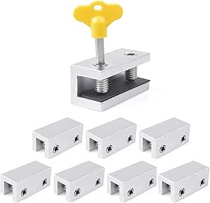 Sliding Door Window Lock Security Set: 8 Sets Safety Door Stopper Adjustable Aluminum Locks Child Guards for Inside Bedroom/Patio/AC/Office/Travel RV Silvery