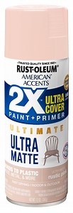 Rustic Pink, Rust-Oleum American Accents 2X Ultra Cover Ultra Matte Spray Paint-352597, 12 oz