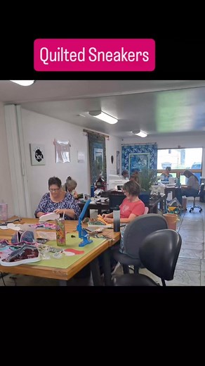 Quilted Sneakers class #bucklebeebags #quiltedsneakers #maketheshoes | The Quilt A Way - Great Falls, Montana