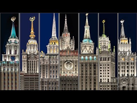 The Seven Sisters of Moscow; United Skyscrapers + Palace of the Soviets: The Golden Dome(s) Russia