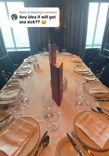 Replying to @babyling Someone asked if you get seasick on a cruise… So I filmed this inside the Navigator’s Club while we were sailing. Look at the waves outside vs the water in my glass. 🚢🌊 #d#disneycruised#disneycruiselinec#cruisetipsc#cruiselifeseasick