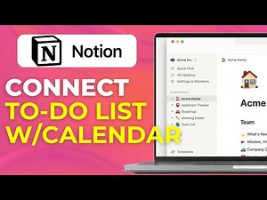 How to Connect To Do Lists with Notion Calendar View