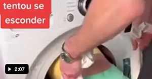 Step sister stuck in washing machine - Funny