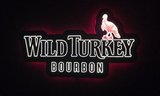 Wild Turkey Bourbon LED Sign | Handmade Bar Decor |  Man Cave Gift | Made in USA