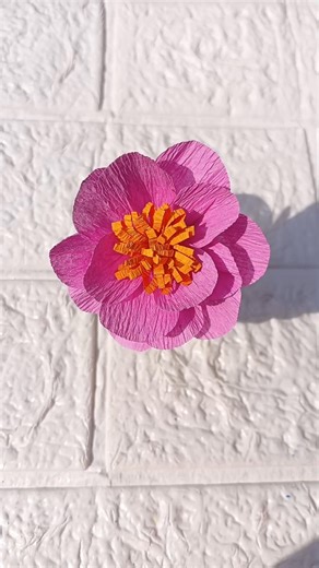 Crepe Paper Flower #diy #craft #shorts #viral #trending #papercraft #youtubeshorts #flowers #easy
