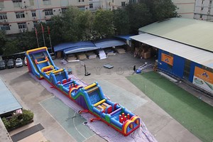 [Hot Item] Factory Price Outdoor Race Large Bouncy Castle Inflatable Obstacle Course