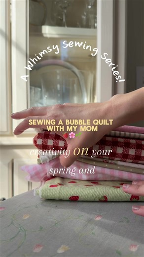 BUBBLE QUILT LOADING!!!🍓🪡🌸🫧😭🧵Stay tuned for this fun little sewing series aka lots of bubble quilt vlogs progress videos!!!😍 #bubblequilt #sewingseries #learningtosew