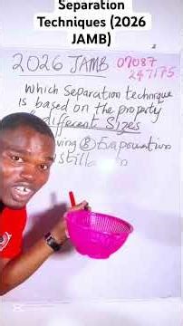 Separation Techniques (2026 JAMB) #jamb #chemistry #science #chemistryexam