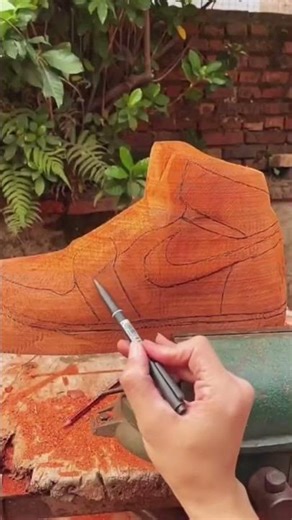 Sneaker Customization: Wood Carver Makes A Pair of Wooden High-Tops!