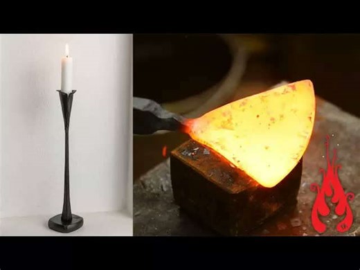 This blacksmith turns steel into a candlestick