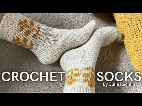 Elegant Jacquard Socks | Crochet Colorwork Tutorial