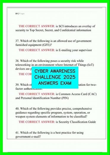 CYBER AWARENESS CHALLENGE 2025 ANSWERS EXAM video