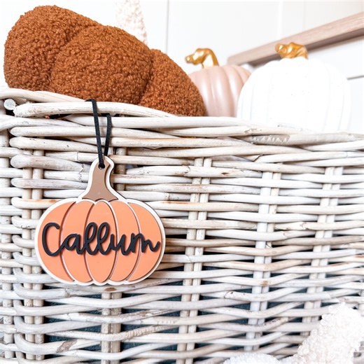 Halloween Hanging Basket Tag | Pumpkin Halloween Tag | Trick or Treat | Halloween Name Tag | Personalised Pumpkin Tag | Kids Halloween Tag - Etsy UK