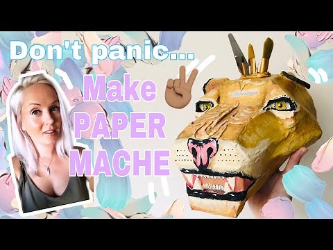 How to make a PAPER MACHE LION head 2020 [ with pattern! ]