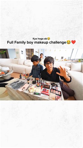 Full Family boy makeup challenge😂❤️ #shorts #youtubeshorts #shortsfeed