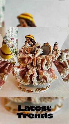 Dresden Lace Porcelain Lady Figurine – Handcrafted Rococo Style Collectible