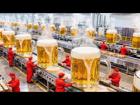HOW 190 BILLION Liters of BEER ARE MADE in MEGA FACTORIES (complete process)
