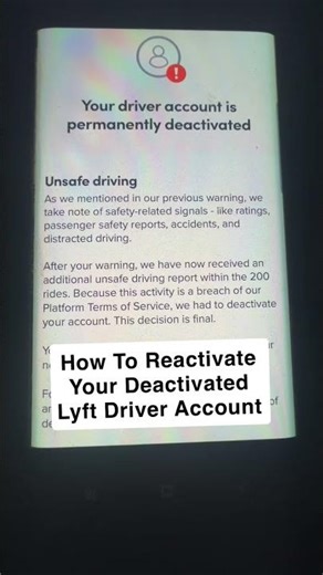 How To Reactivate Your Deactivated Lyft Driver Account #lyft #lyftdriver #deliverydriver #delivery