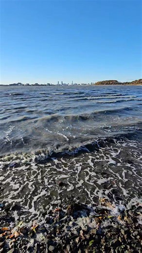 Quincy shore line overlooking Boston Wavy day Squaw rock No island crossing today | Jamie Swanbeck