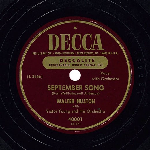 Walter Huston - September Song / Lost In The Stars