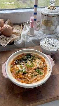 Vegetarian kimchi jjigae that's actually delicious #koreanfood