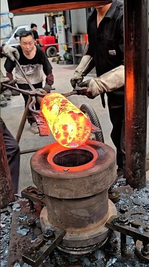Inside the forging factory The process of shaping high-temperature steel billets by hydraulic press