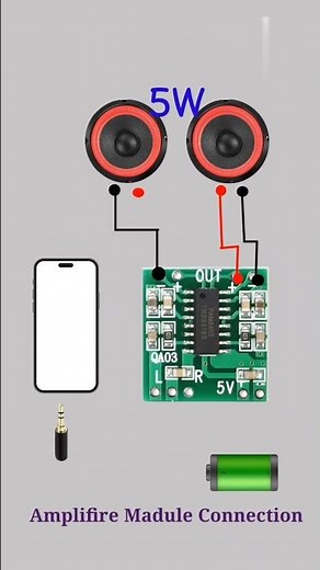 Amplifier Module Connection Diagram 5W | Full Audio Setup #youtubeshorts