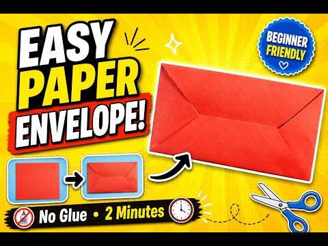 Easy Paper Envelope in 2 Minutes (No Glue!)