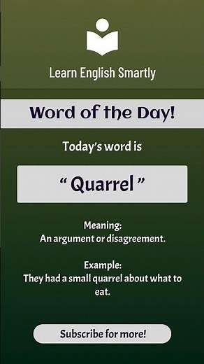 Quarrel Meaning | Word of the Day #LearnEnglishSmartly