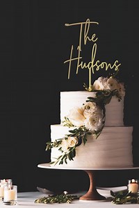 Personalized Wedding Cake Topper / Custom Script Cake Topper for Wedding and Anniversary / Customizable Cake Topper / Gold Silver - Etsy