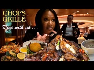 EATING AT THE BEST STEAKHOUSE AT SEA !! LAMB CHOPS MUKBANG