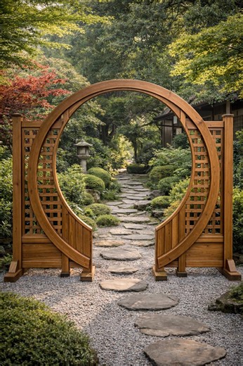 Japanese Moon Gate Garden Plans | DIY Woodworking Blueprint (PDF) - Etsy