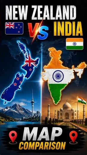 New Zealand vs India 🇳🇿🇮🇳 | Map Comparison | Country Size & Geography