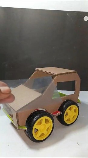 How to Make RC Jeep Car Using Cardboard | DC Motor Gearbox#craft #automobile #experimnent #dcmotor