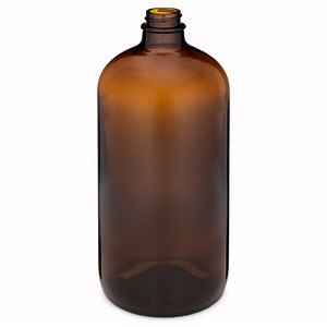 32 oz Amber Glass Boston Round Bottles - YAB32