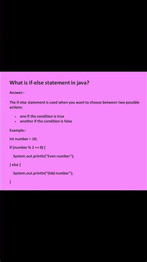 What is if else statement in java? | #java #interview #interviewquestion